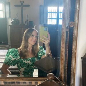 Mango Floral Green Dress